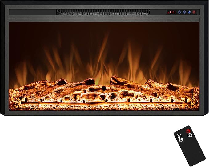 Electric Fireplace, Recessed Fireplace Heater by KENTSKY