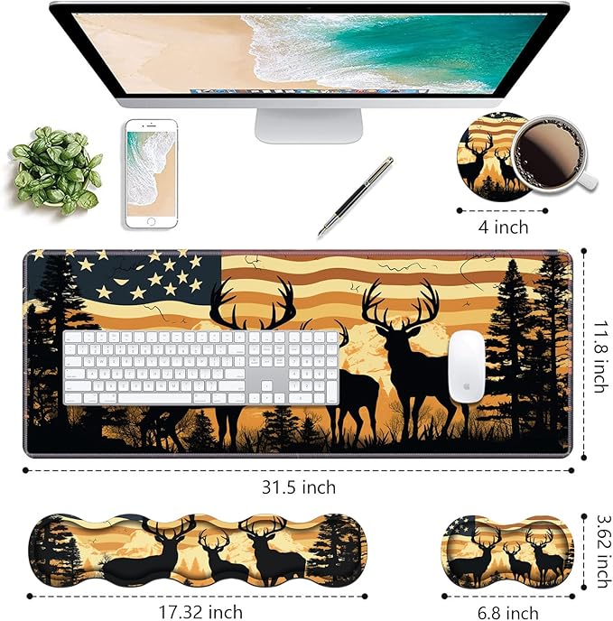 Ergonomic Keyboard Wrist Rest & Mouse Pad Wrist Rest Set, Large XXL Gaming Desk - Image 2