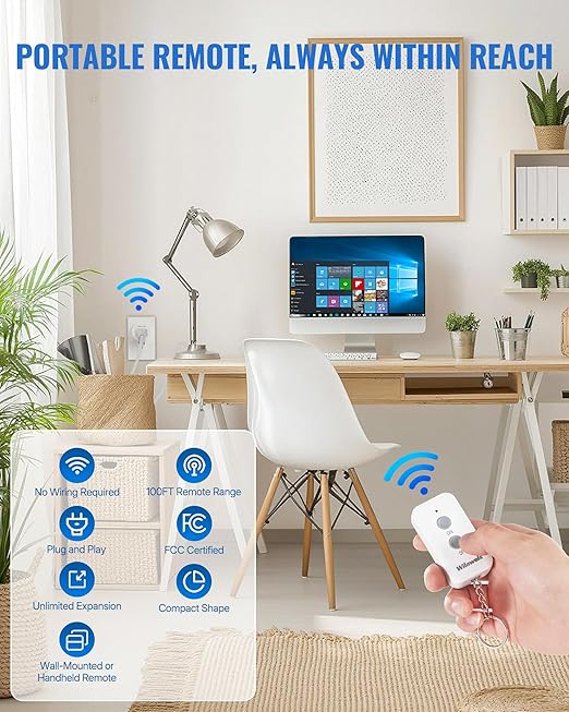 Remote Control Outlet Plug, WILAWELS Wireless Remote On Off Switch - Image 9