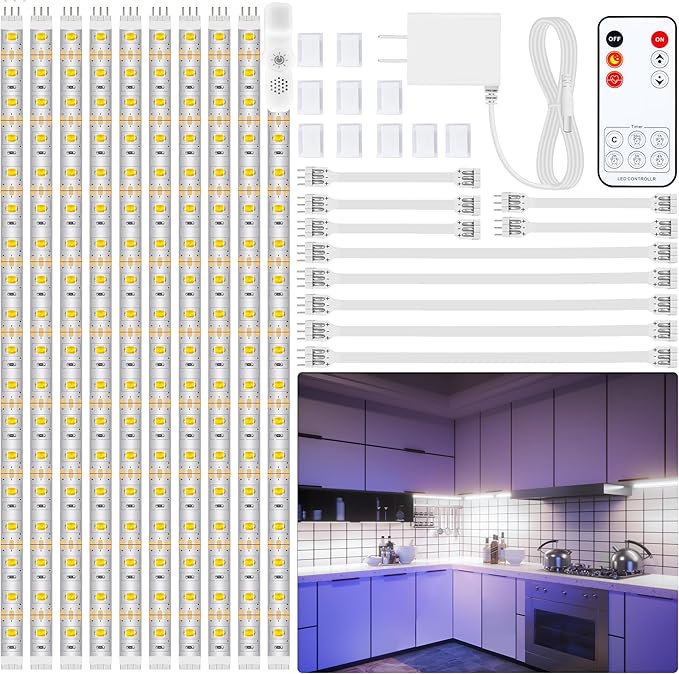 LAFULIT 10 PCS Under Cabinet Lights Kit, Stick on Lights, Flexible Led Strip - Image 8