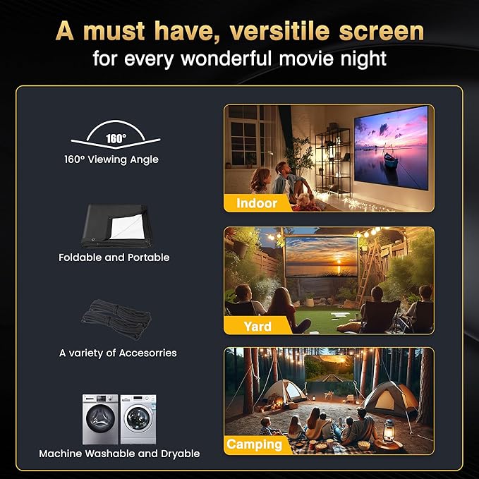 2025 Upgraded Portable Projector Screen - Image 4