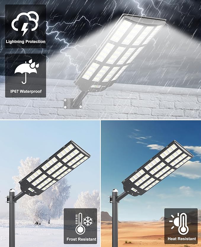 JAYNLT Y-12000W Solar Street Lights Outdoor, 3000K/4000K/6500K Commercial - Image 5