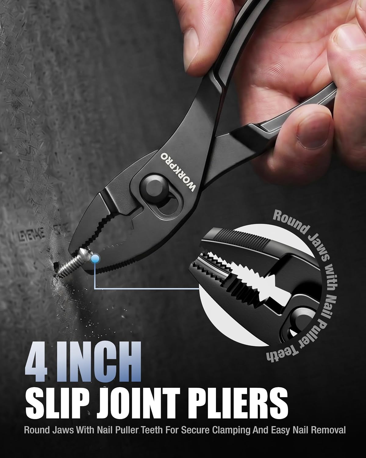 WORKPRO 3-Piece Mini Pliers Set with Pouch, Pocket Pliers, EDC Tool Gift | 4-Inch Slip Joint Pliers, 4-Inch Water Pump Pliers, 4.5-Inch Long Nose Slip Joint Pliers, Alloy Steel, Anti-Rust Coating