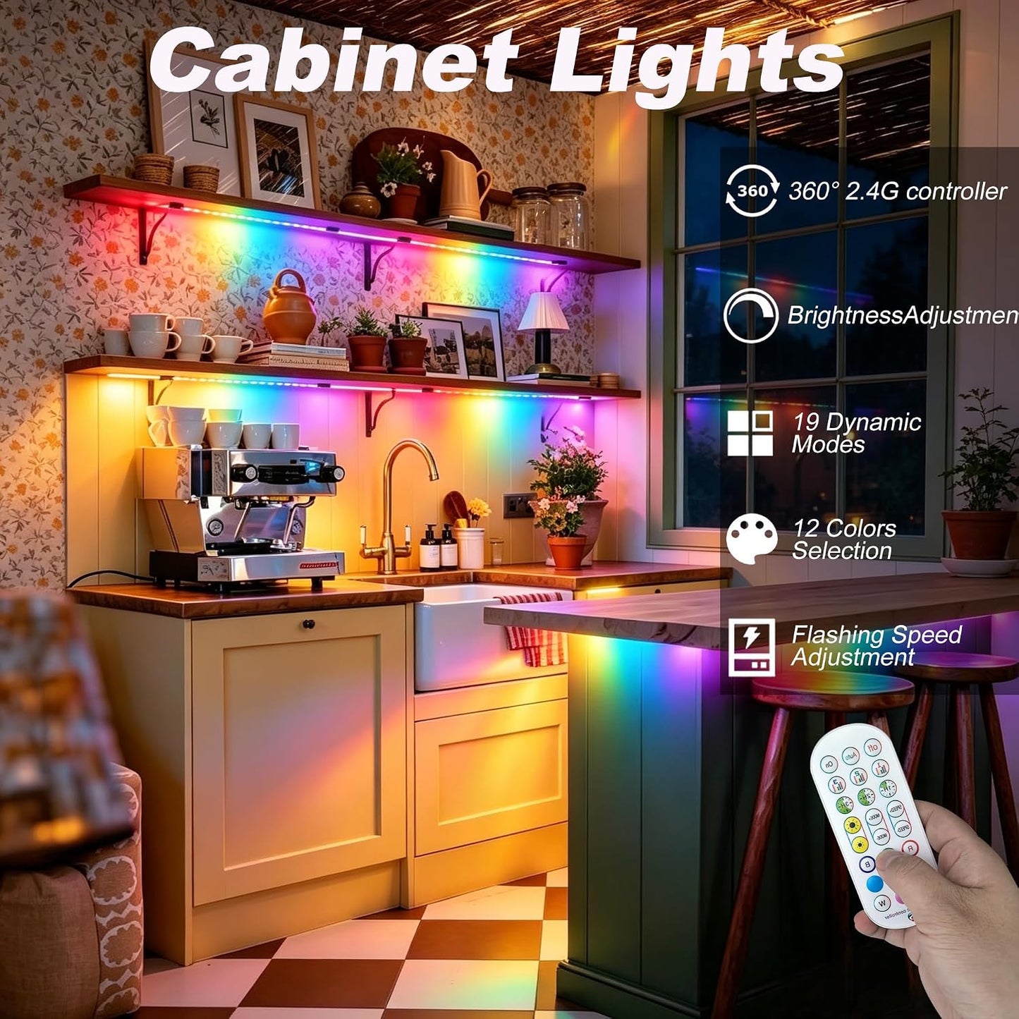 LED Strip Lights 6 Pre-Cut Led Light Strip with Remote & APP Dimmable,RGB Color Changing led Lights Strip for tv Backlight, Bookshelf Ligh, Bedroom, Display,Shelf,Cabinets(Multicolor, 6 Strip)