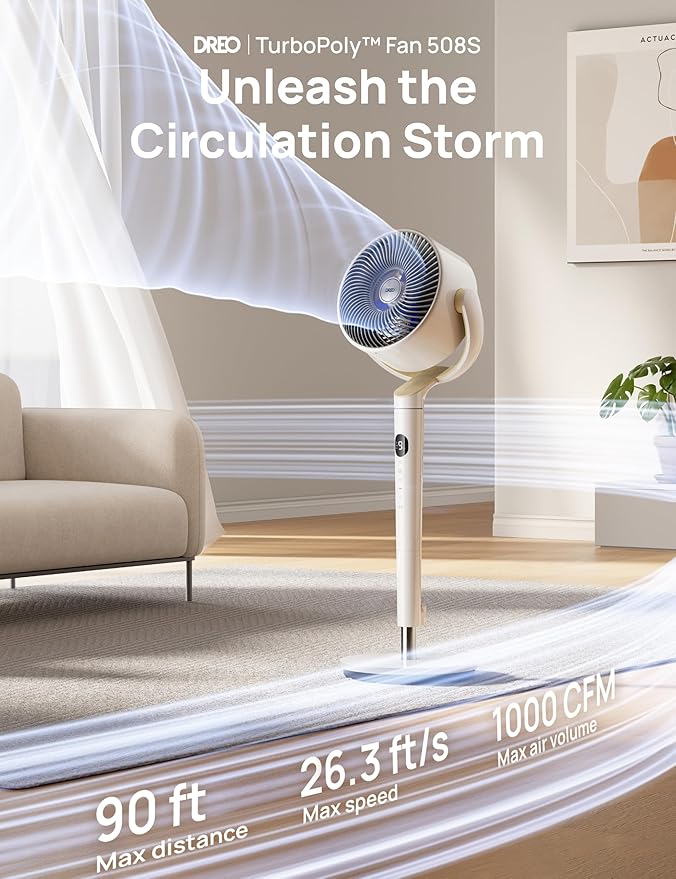 Dreo Smart Fan for Bedroom, 120° +120° Omni-Directional Oscillating Fans - Image 2
