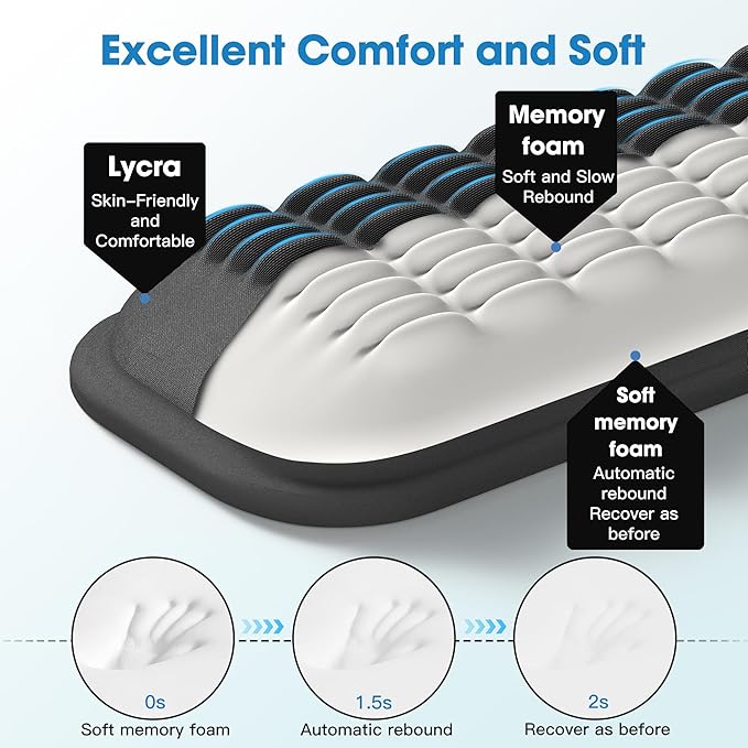 MEKASS Keyboard Wrist Rest, Soft Memory Foam Wrist Support - Image 3