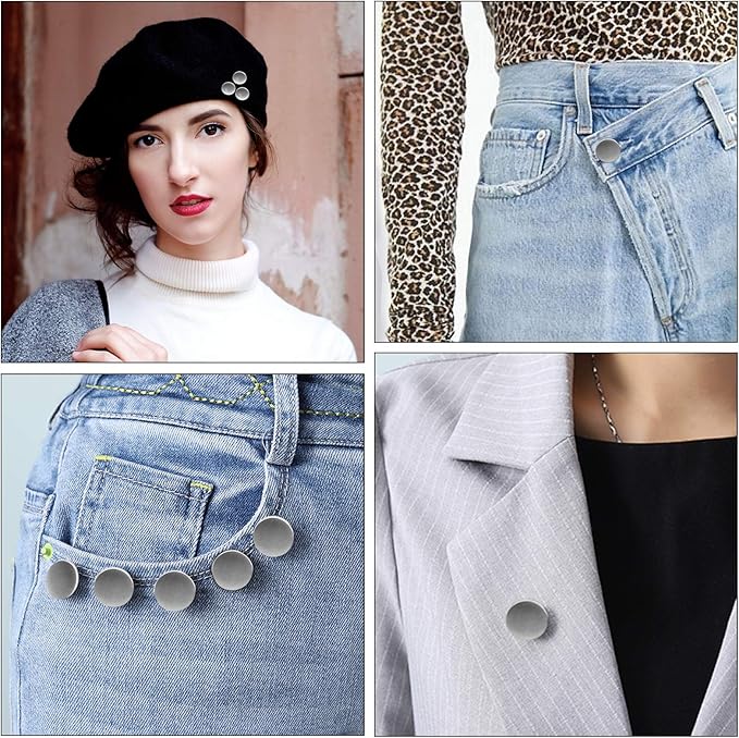 TOOVREN 8 Sets Jean Buttons for Loose Jeans, No Sew No Tool Instant Replacement - Image 6
