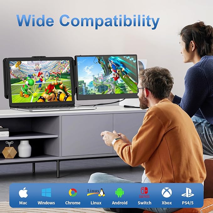 New Upgraded Laptop Screen Extender Portable Monitor, 1080P FHD IPS Screen - Image 5