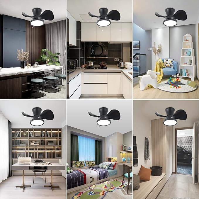 ocioc Quiet Ceiling Fan with LED Light 22 inch Large Air Volume Remote Control - Image 6