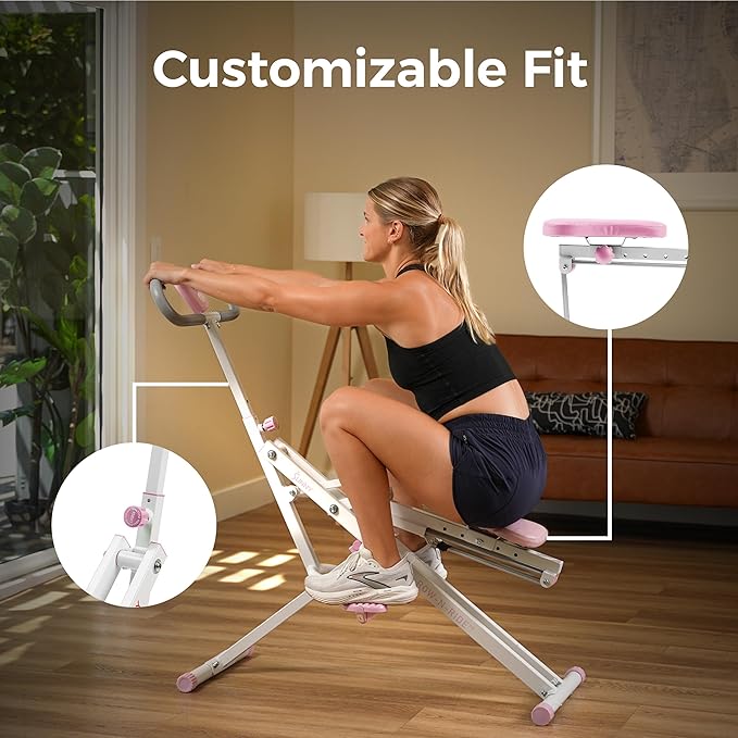 Sunny Health & Fitness Smart Row-N-Ride Glute & Leg Trainer, Foldable Squat - Image 7