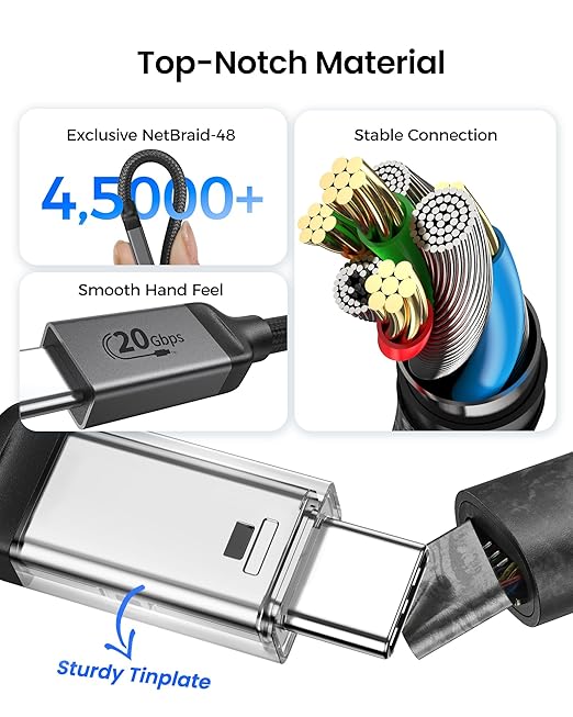 Silkland USB 4 Cable Long for Thunderbolt 4 Cable 16.5FT/5M, 20Gbps Data Sync - Image 6