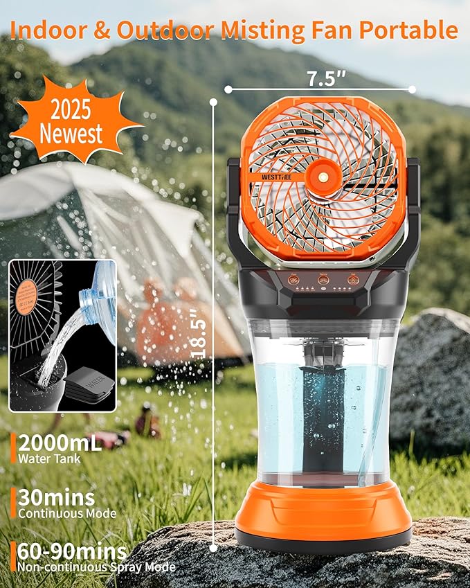 WESTTREE Portable Misting Fan - Image 3