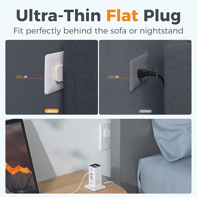 USB Charging Station for Multiple Devices PD 65W, TESSAN 9-in-1 USB C Charger - Image 4
