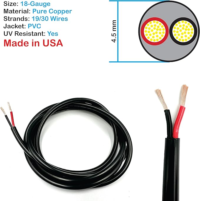 NATIONAL Wire & Cable – 18 AWG 2-Conductor Premium Copper Wire, 25 ft, Stranded - Image 2