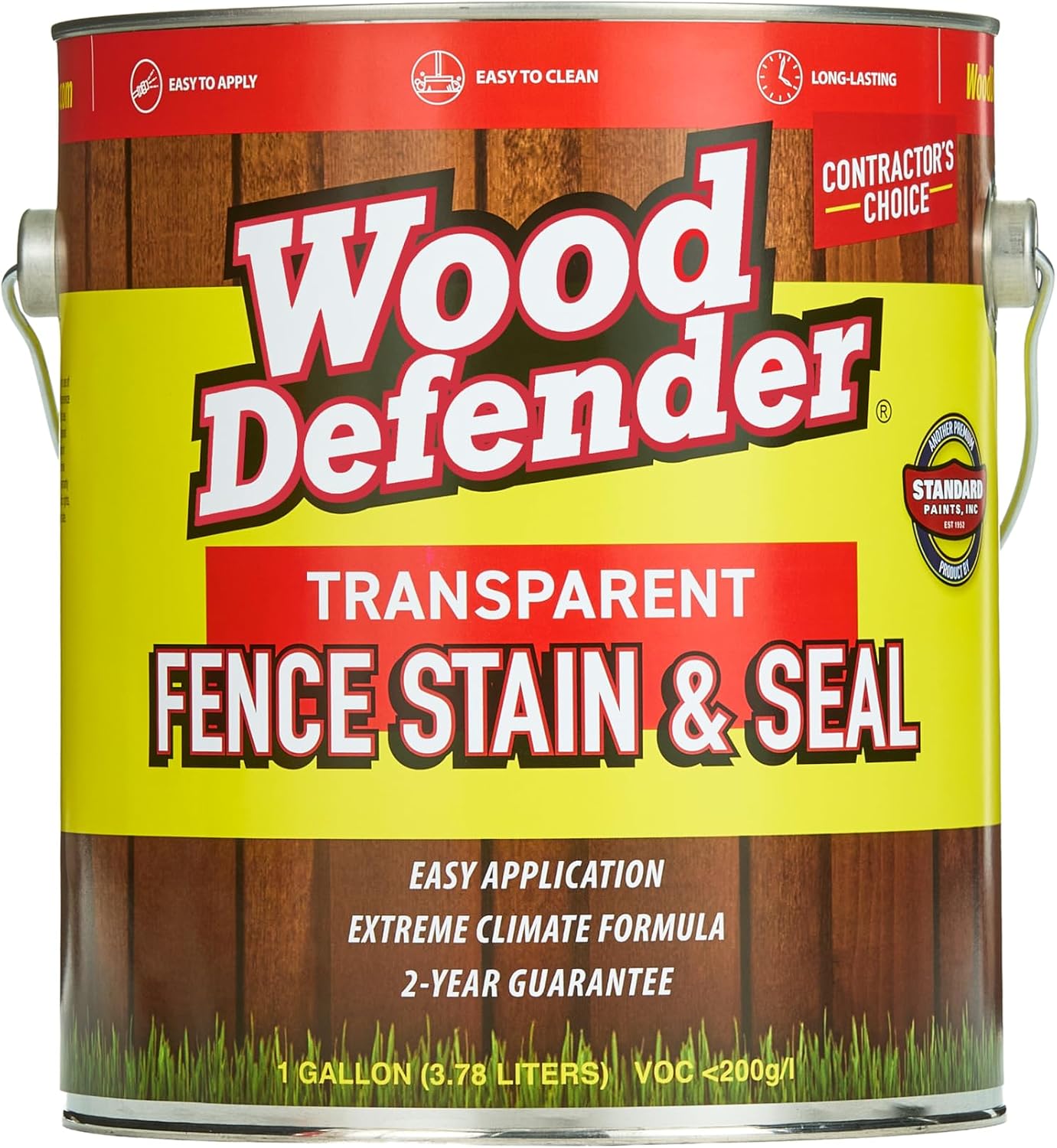 Wood Defender Transparent Fence Wood Stain and Seal in One, Oil-Based Penetrating Sealer, Professional-Grade, Long-Lasting, Weather-Resistant Protector, Oxford Brown, 1-Gallon