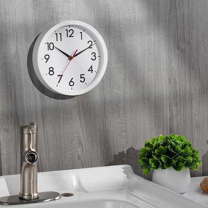 AKCISOT Wall Clock, Modern Small Wall Clocks Battery Operated 8 Inch, Silent - Image 4