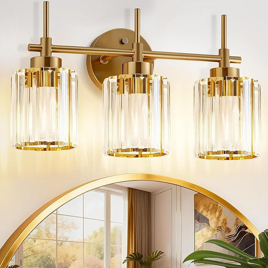 EJIAXIN Bathroom Lighting Fixtures, 3 Light Gold Bathroom Light Fixtures by WelcometoEJIAXIN
