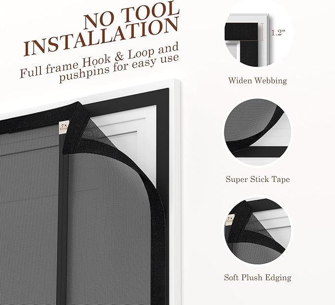 Yotache Reversible Left Right Side Opening Magnetic Screen Door Fits Door Size - Image 6