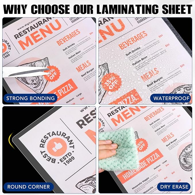 BURVAGY 300 Pack Laminating Sheets, 3 Mil, 9 x 11.5 Inches Thermal Laminating - Image 5