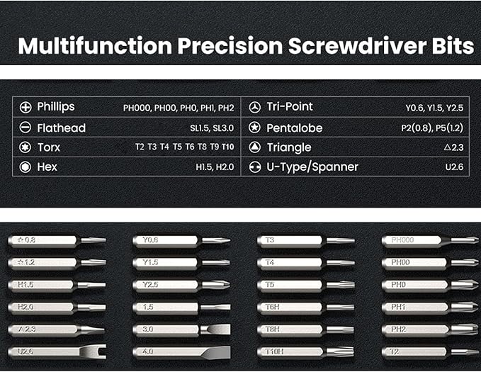 Card Holder 25-IN-1 Precision Small Screwdriver Set, Professional Mini Bit Tool - Image 2