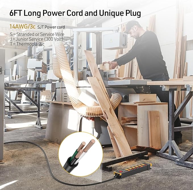 CRST 6 Outlets Heavy Duty Metal Power Strip - Image 7