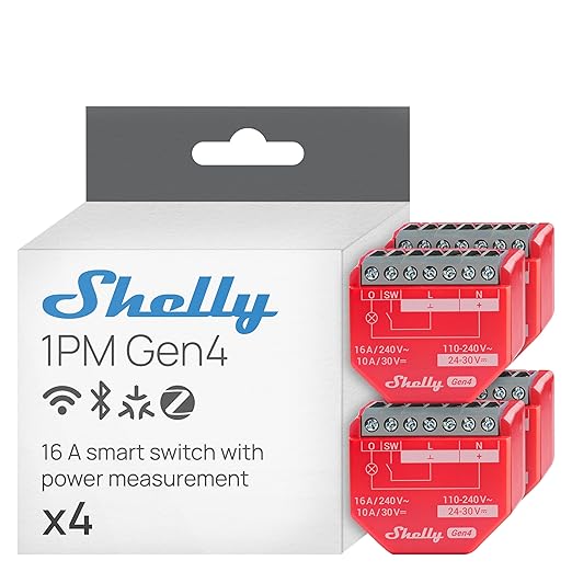 Shelly 1PM Gen4 | Wi-Fi, Matter Smart Relay Switch by Shelly