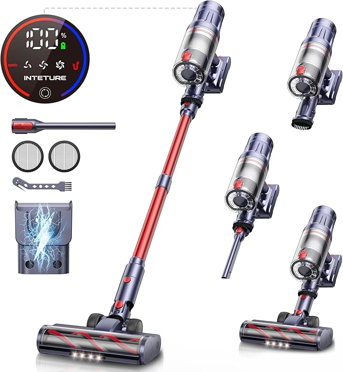 INTETURE Cordless Vacuum Cleaner, 600W 50Kpa 65Mins Vacuum Cleaners by INTETURE