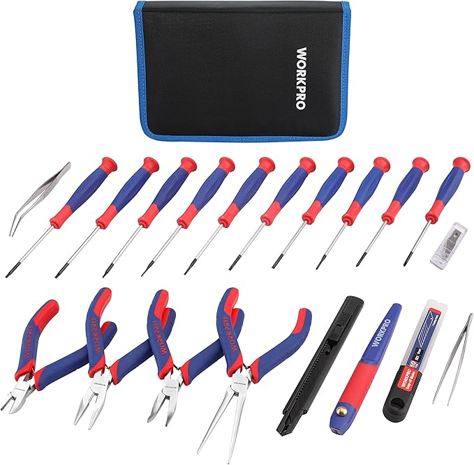 WORKPRO 33PCS Precision Repair Tool Set Includes Pliers Set, Screwdrivers Set by WORKPRO