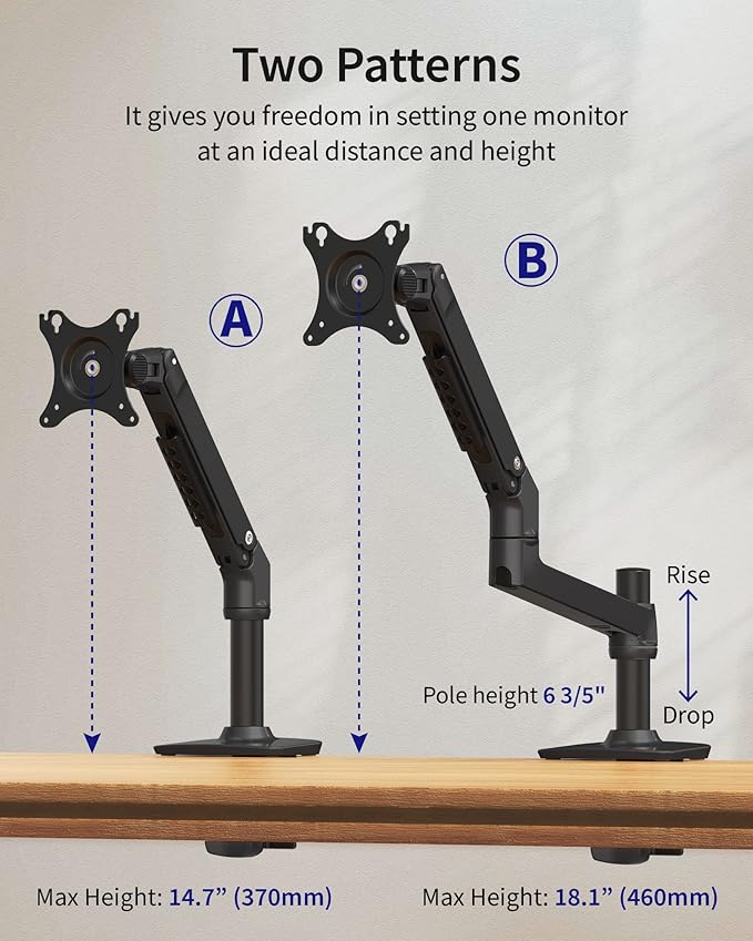 Ergounion Single Monitor Arm Desk Mount, Holds Screens up to 40 Inches and 25 - Image 8
