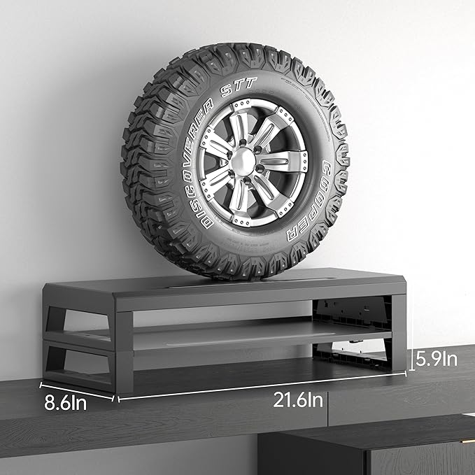 GECKOSTROLL 2-Tier Metal Computer Monitor Stand & Laptop Desk Shelf, 21.6 Inches - Image 8
