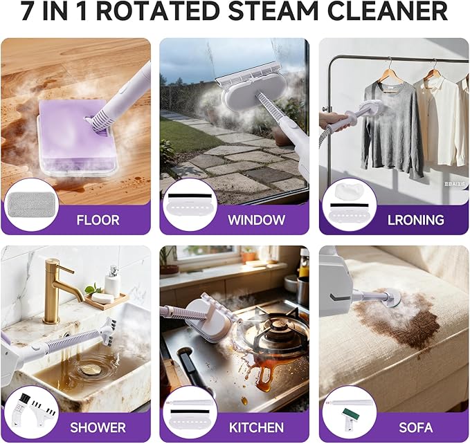 AAOBOSI Steam Mop, 1300W Powerful Detachable Handheld Steamer - Image 5