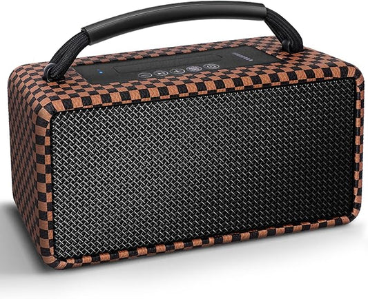 DINDIN Portable Bluetooth Speaker： 80W, 20H Playtime, Wireless Big Wood Boombox by DINDIN