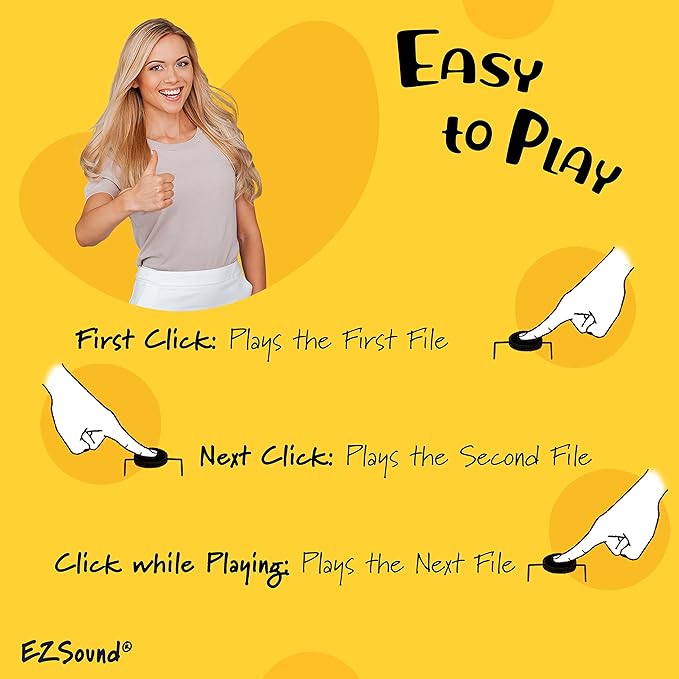 EZSound Multiplay Push Button Recordable Sound Chip | Plays Multiple Recordings - Image 5