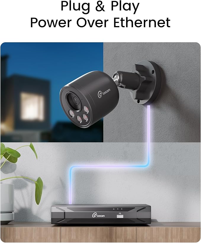 Loocam PoE Security Camera System 8MP 8CH NVR H.265+ 2TB HDD, Outdoor Indoor - Image 8