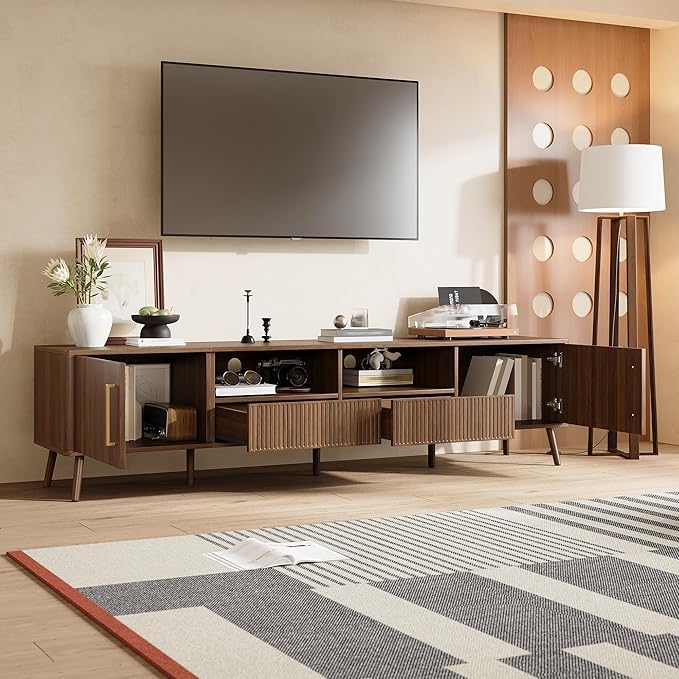Merax Mid Century 78" TV Stand, Modern Entertainment Center - Image 3