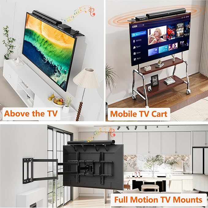 Soundbar Mount, No Drilling Steel TV Top Shelf Fits Most of Sound Bars Up to 15 - Image 5