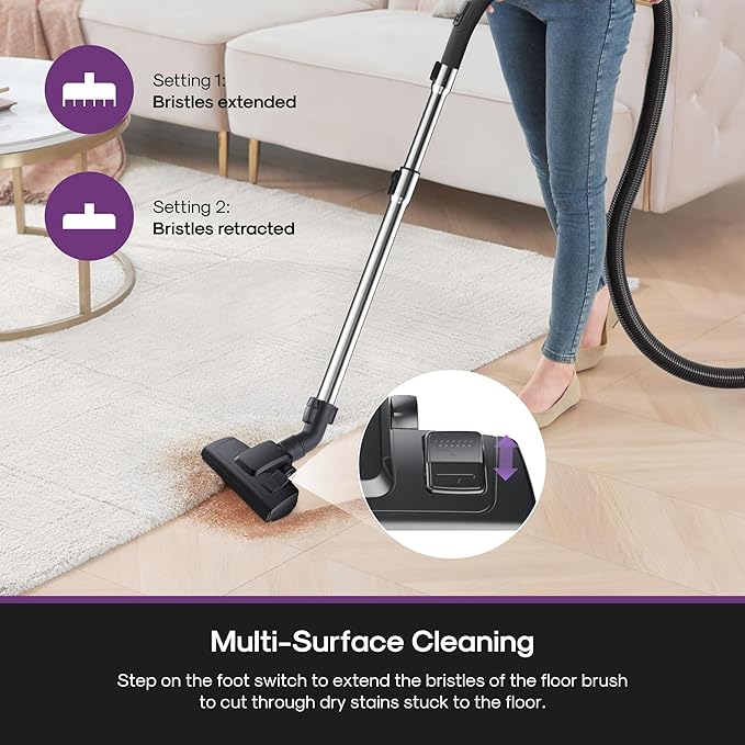 Eureka Bagless Canister Vacuum Cleaner, 1100W High Power Vacuum Cleaner - Image 7