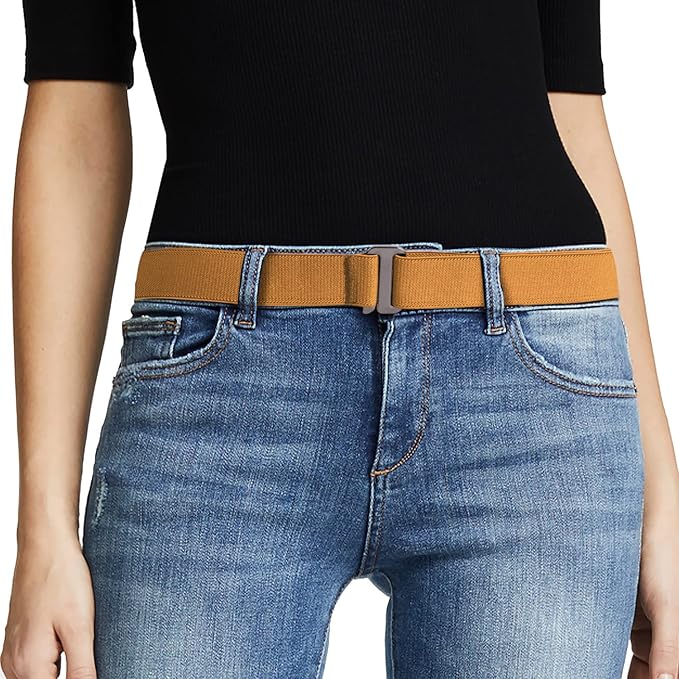 JASGOOD Women No Show Stretch Belt Elastic Web Strap Belt by JASGOOD