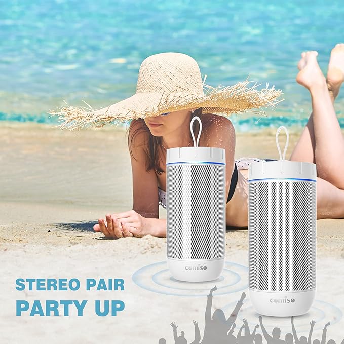 comiso X26 Bluetooth Speaker, IPX4 Waterproof Speakers 360° HD Surround Sound - Image 5