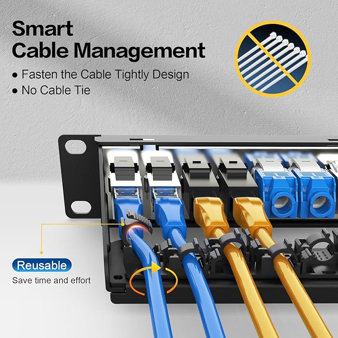PBAEGAV 24 Port Patch Panel Blank UTP/STP 1U 19" Keystone Patch Panel - Image 3