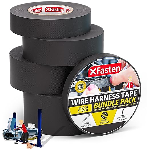 XFasten Wire Harness Tape, 250 Feet Total, High Temp Wiring Loom Harness by XFasten
