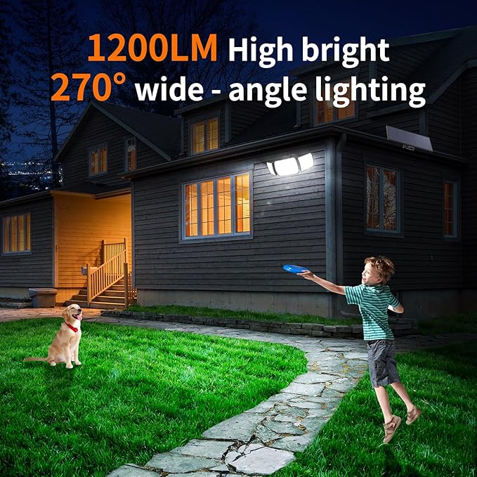 intelamp Solar Flood Lights Outdoor Waterproof, 6000mAh 1200LM Solar Powered - Image 2
