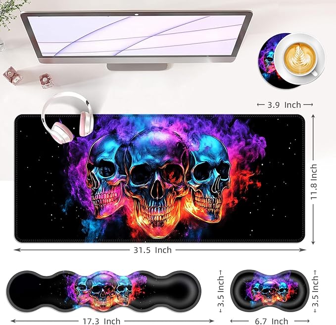 BFUKVOU Large Keyboard Mouse Pad Set, Extended Mouse Pad+Keyboard Wrist Rest - Image 6