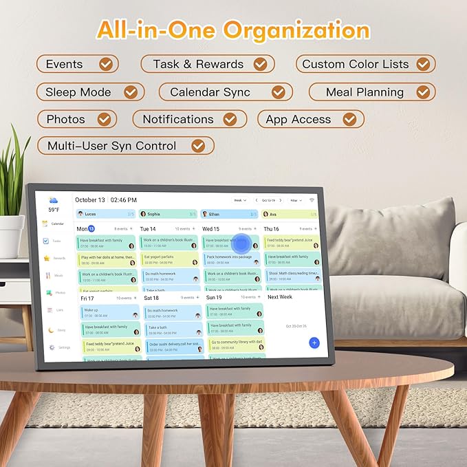 24" Digital Calendar Picture-Frame for-Wall-Planner - Image 7