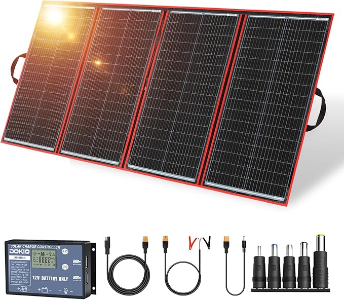 DOKIO 300W Portable Foldable Solar Panel Kit, by DOKIO