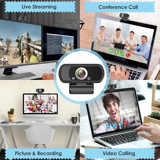 ToLuLu 1080P Webcam with Microphone, HD Webcam Web Camera with Tripod Stand - Image 7