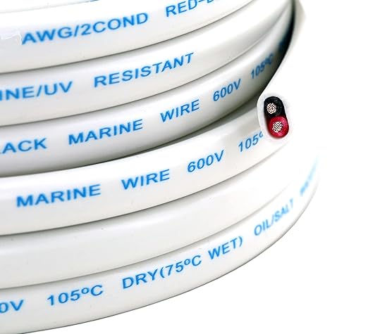 GS Power 50 Ft Duplex Marine Wire, 12 Gauge Wire, Oxygen-Free Tinned Copper 12 - Image 7