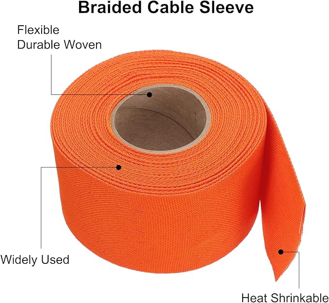 MECCANIXITY Braided Cable Sleeves Heat Shrinkable Fabric Sleeving, Network - Image 4