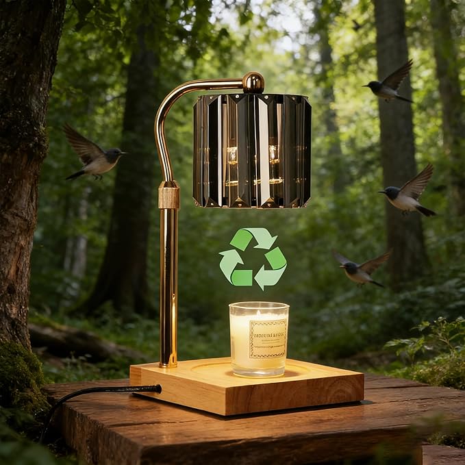 Candle Warmer Lamp with Timer & Dimmer – Artistic Glass Shade Desk Lamp - Image 3