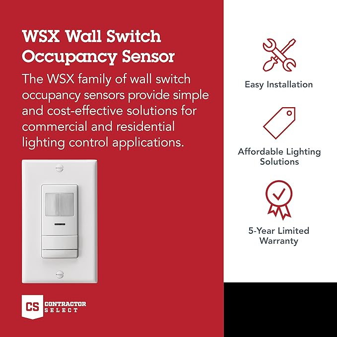 SensorSwitch Wall Mount Motion Sensor Switch, Passive Infrared Wall Switch and - Image 2